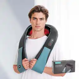 Walmart MARNUR Neck and Shoulder Massager with Heat, 3D Deep Tissue Kneading Shiatsu Massager, Blue offer