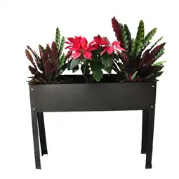 Walmart SYNGAR Raised Planter Box, Elevated Garden Bed with Wheels for Flowers Vegetables and Fruits, LJ2381 offer