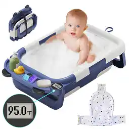 Walmart RICHYOUNG Foldable Baby Bathtub with Thermometer & Soft Cushion,Gray offer