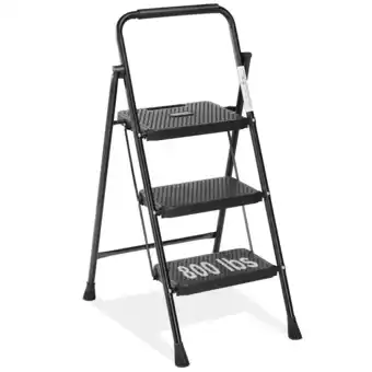 Walmart edx 3 Step Ladder, Portable Folding Step Stool Heavy Duty, Anti-Slip, Lightweight 800Lbs Capacity offer