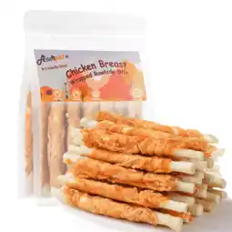 Walmart ASMPET Rawhide Dog Chew,Natural Chicken Wrapped Long-Lasting Treat for Dog, 10.6 oz offer