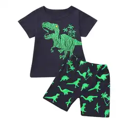 Walmart Rovga Kids Dinosaur Breathable Pajama Set, Multi-Color offer