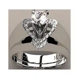 Walmart Bliss Heart-Shaped Simulation Diamond Rings, 925 Silver offer