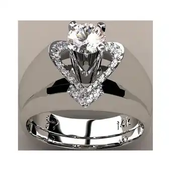 Walmart Bliss Heart-Shaped Simulation Diamond Rings, 925 Silver offer