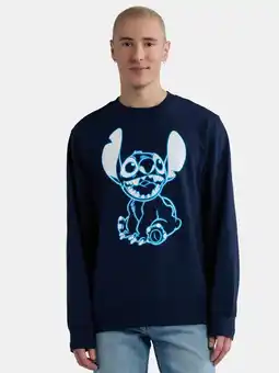 Walmart Lilo & Stitch Men’s Line Glow Graphic Sweatshirt with Long Sleeves, Line Glow, Sizes S-3XL offer