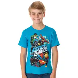 Walmart DC Comics Boys' Justice League Heroes Action Scene Superhero T-Shirt offer