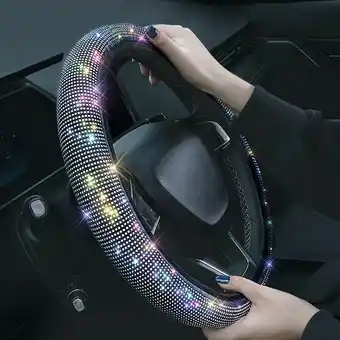 Walmart Crystal Bling Rhinestone Car Steering Wheel Cover Universal fit 37 38cm Car SUV offer