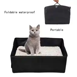 Walmart WJHWSX Collapsible Cat Litter Box,Large Size with High Sides,Easy to Clean,Oxford cloth,Black offer