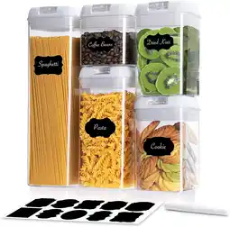 Walmart White Plastic Stackable Airtight Food Storage Container (5 Count) offer