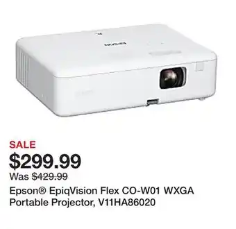 Office Depot Epson EpiqVision Flex CO-W01 WXGA Portable Projector, V11HA86020 offer