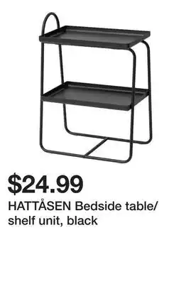 Ikea HATTÅSEN Bedside table/shelf unit, black offer