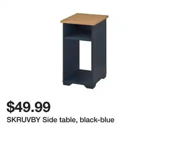 Ikea SKRUVBY Side table, black-blue offer