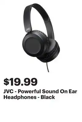 Best Buy JVC - Powerful Sound On Ear Headphones - Black offer