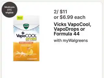 Walgreens Vicks VapoCool, VapoDrops or Formula 44 offer