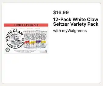 Walgreens 12-Pack White Claw Seltzer Variety Pack offer