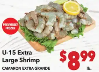 Vallarta Supermarkets U-15 Extra Large Shrimp / CAMARON EXTRA GRANDE offer