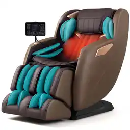 Walmart Mynta Massage Chair Full Body with Zero Gravity, SL Track Massage Chair Recliner with Heating, Brown offer