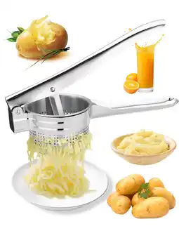 Walmart Fixdono Stainless Steel Potato Ricer, Heavy Duty Potato Masher Kitchen Tool for Commercial Home Use offer