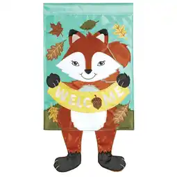 Walmart Magnolia Gardens M011498 13 x 18 in. Fox Welcome Fall Double Applique Garden Flag offer