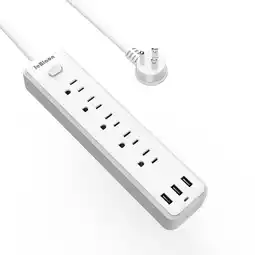 Walmart Surge Protector Power Strip with 5 AC Outlets 3 USB Ports 3.3 ft Extension Cords ETL Listed, White offer