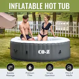 Walmart CO-Z 2-4 Person 6ft Inflatable Hot Tub Pool with Massage Jets and All Accessories Gray offer