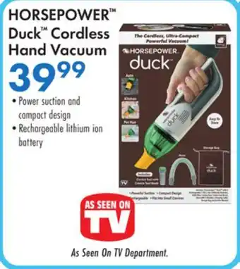 Boscov's HORSEPOWER Duck Cordless Hand Vacuum offer