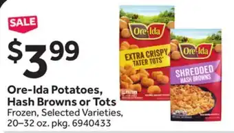 Stop&Shop Ore-Ida Potatoes, Hash Browns or Tots offer