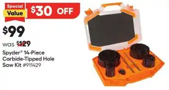 Lowe's Spyder 14-Piece Carbide-Tipped Hole Saw Kit offer