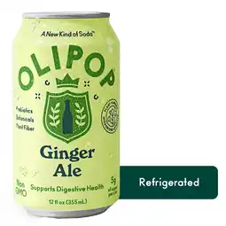 Walmart OLIPOP Prebiotic Soda, Ginger Ale, 12 fl oz, Refrigerated offer