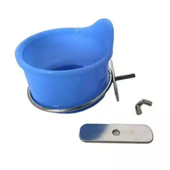 Walmart Menolana 3xBird Feeder Bowl Food Water Cage Bowls Parrot Feeding Dish Cups for Lovebird Blue offer