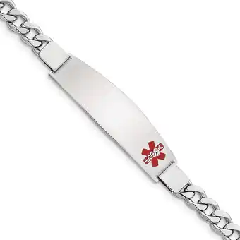 Walmart Sterling Silver Medical ID Curb Link Bracelet - 11.5 Grams - 7 Inch - Lobster Claw offer