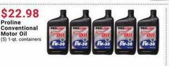 Pep Boys Proline Conventional Motor Oil offer