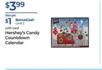 Rite Aid Hershey's Candy Countdown Calendar offer