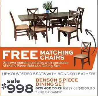 Slumberland Furniture Benson 5 Piece Dinning Set offer