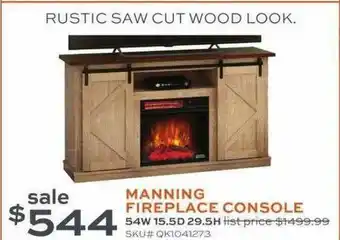Slumberland Furniture Manning Fireplace Console offer