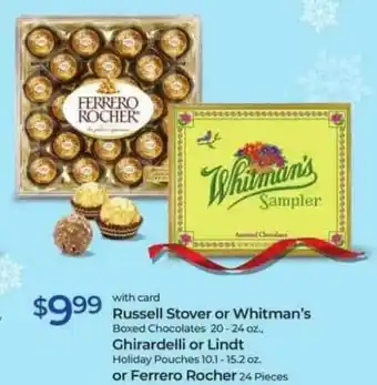 Rite Aid Russell Stover Or Whitman's Ghirardelli Or Lindt Or Ferrero Rocher offer