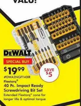 Valu Home Centers Dewalt 40 Pc. Impact Ready Screwdriving Bit Set offer