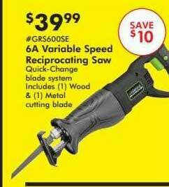 Valu Home Centers 6a Variable Speed Reciprocating Saw offer