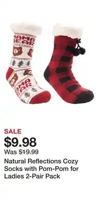 Cabela's Natural Reflections Cozy Socks with Pom-Pom for Ladies 2-Pair Pack offer