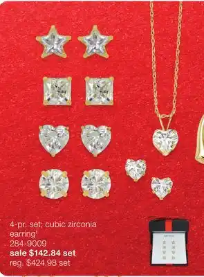 JC Penney 4-pr. set cubic zirconia earring‡ offer