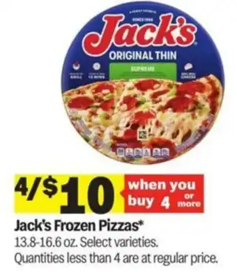 Meijer Jack's Frozen Pizzas offer