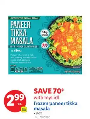 Lidl frozen paneer tikka masala offer