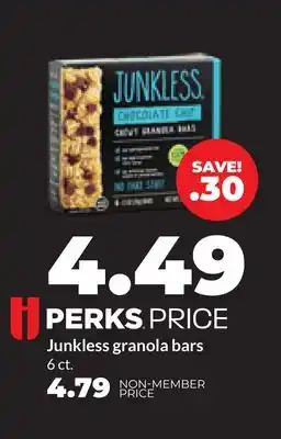 Hy-Vee Junkless granola bars offer
