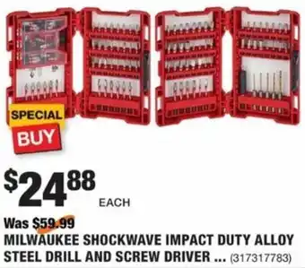 The Home Depot Milkwaukee Shockwave Impact Duty Alloy Steel Drill And Screw Driver offer