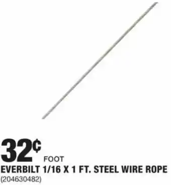 The Home Depot Everbilt 1/16 x 1 Ft. Steel Wire Rope offer