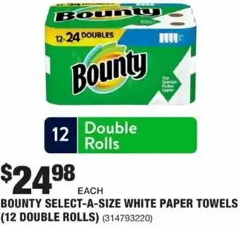 The Home Depot Bounty Select-A-Size White Paper Towels offer