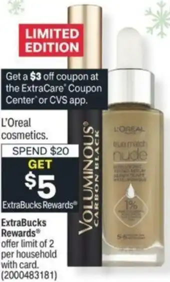 CVS L'Oreal Costemics offer