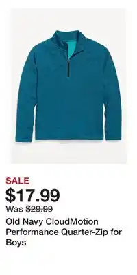 Old Navy Old Navy CloudMotion Performance Quarter-Zip for Boys offer