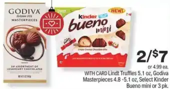 CVS Lindt Truffles 5.1 oz, Godiva Masterpieces 4.8-5.1 oz offer