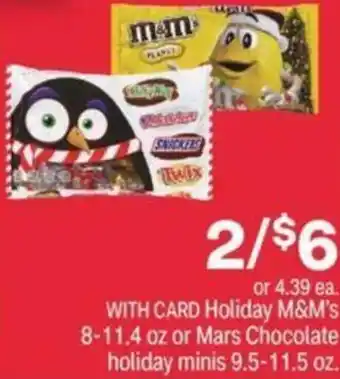 CVS Holiday M&M's 8-11.4 OZ Or Mars Chocolate Holiday Minis 9.5-11.5 oz offer